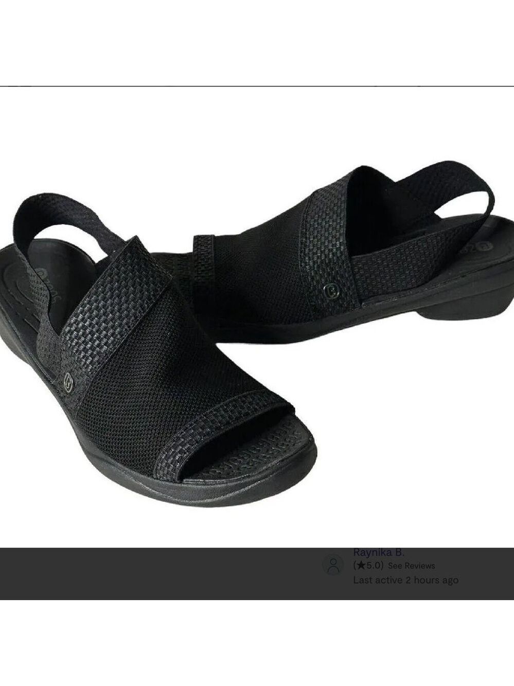 BZees Molly black sling back open toe sandals Woman’s size 6.5 M - Picture 9 of 16